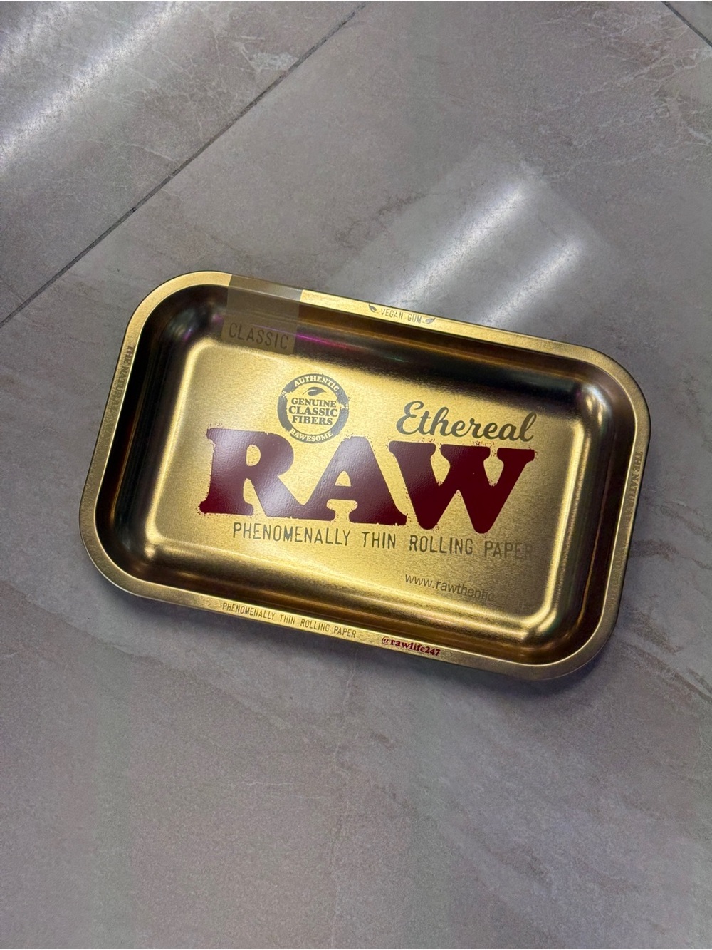 RAW Ethereal Gold Rolling Tray